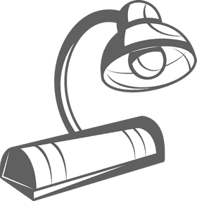 Lamp black and white clipart