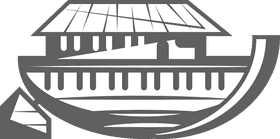 Noah's Ark black and white clipart