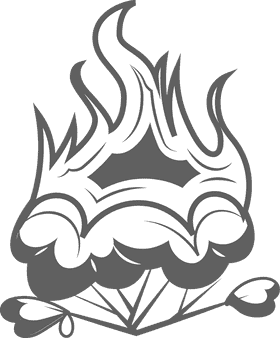 Burning bush black and white clipart