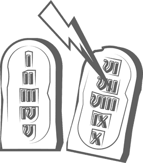 Ten commandments bible black and white clipart