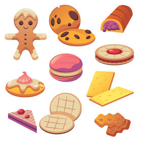 Biscuit set vector