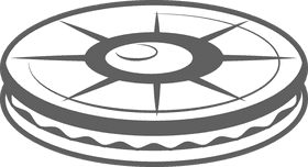 Flat biscuit black and white clipart