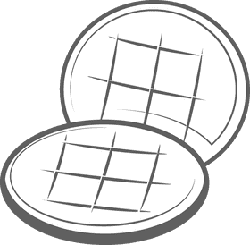 Flat cookie black and white clipart