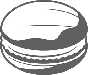 Macarons biscuit black and white clipart