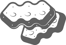 Biscuit cookie black and white clipart