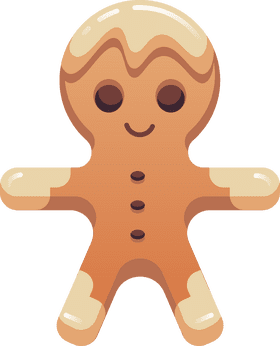 Gingerbread man biscuit cookie clipart