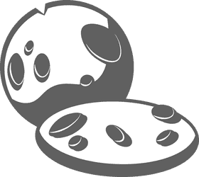 Chocolate biscuit black and white clipart