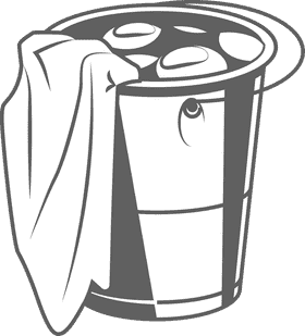 Bucket black and white clipart