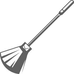 Broom black and white clipart