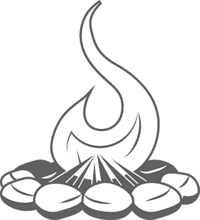 Fireplace black and white clipart