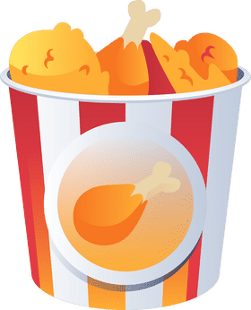 Bucket of fried chicken clipart