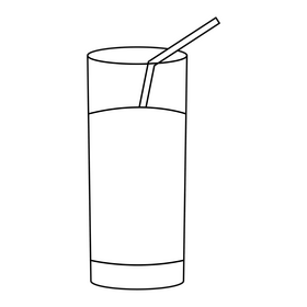 Orange juice healthy food black and white clipart