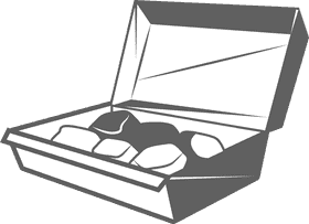 Fried chicken nuggets black and white clipart