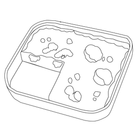Broccoli cheese bake black and white clipart