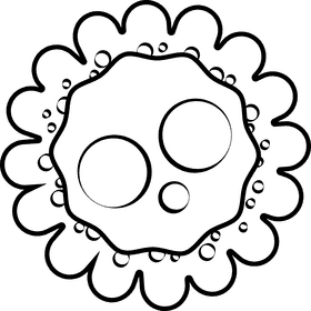 Bacteria black and white clipart