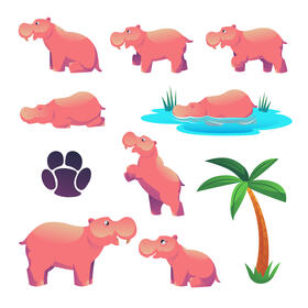 Hippo set vector