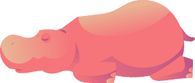 Sleeping hippo clipart