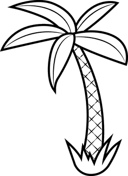 Palm tree black and white clipart