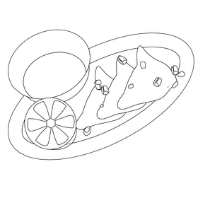 Chinese potstickers black and white clipart