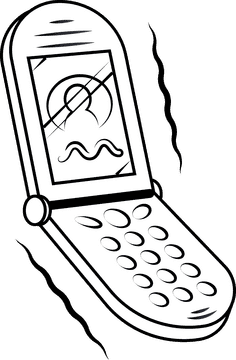 Mobile phone black and white clipart