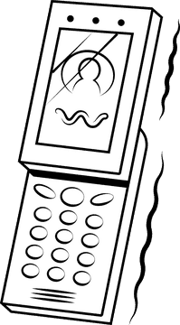 Smartphone black and white clipart