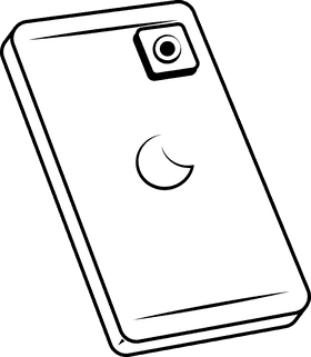 Smartphone black and white clipart