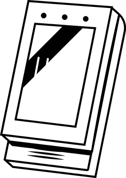 Smartphone mobile phone black and white clipart