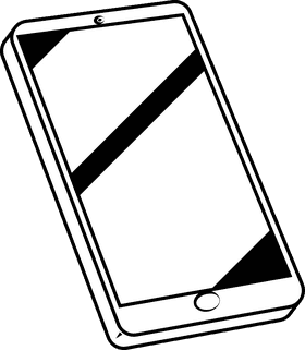 Iphone mobile phone black and white clipart