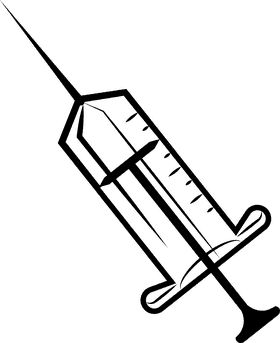 Syringe black and white clipart
