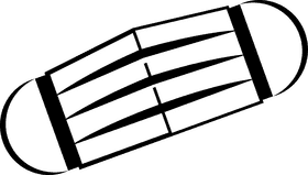 Medical mask black and white clipart