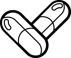 Capsule medicine pharmacy black and white clipart