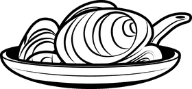 Spaghetti black and white clipart