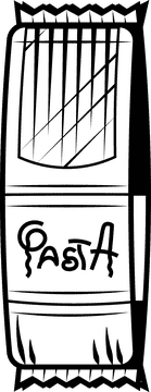 Spaghetti pasta black and white clipart