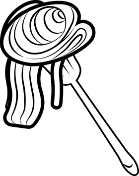 Italian spaghetti pasta black and white clipart