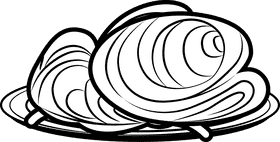 Delicious spaghetti black and white clipart