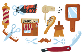 Barber shop set vector