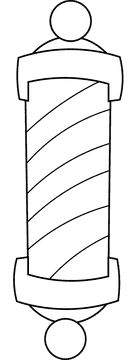 Barber shop BarberPole black and white clipart