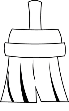 Barber Broom black and white clipart