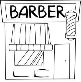 Barber shop Building black and white clipart