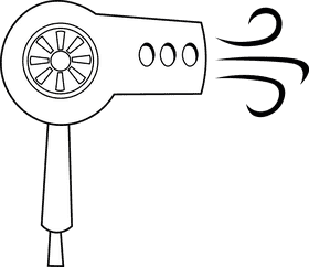 Hair Dryer black and white clipart