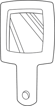 Barber Mirror black and white clipart