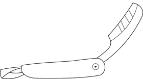 Barber Straight Razor black and white clipart