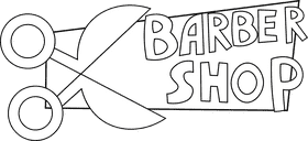 Barber shop Title black and white clipart