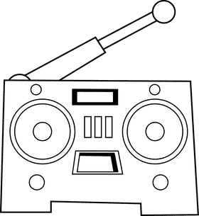 Boombox black and white clipart