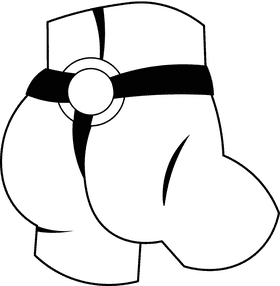 Butt Bandage black and white clipart