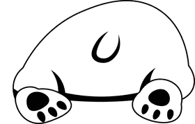 Dog butt black and white clipart
