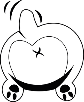 Butt Dog black and white clipart