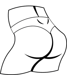 Woman butt black and white clipart