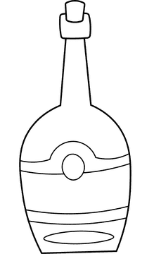 Champagne Bottle Red black and white clipart