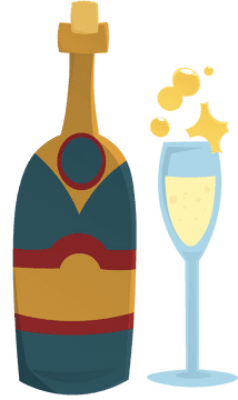 Champagne Bottle Wineglass clipart